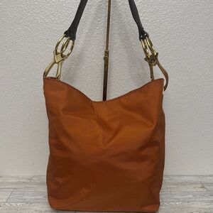 JPK Paris 75 Burnt Orange Nylon & Leather Bucket Bag